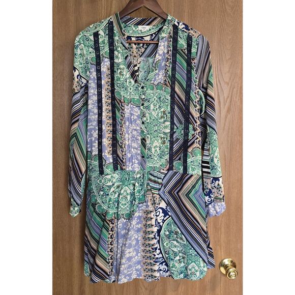 Anthropologie Tiny Caviana Floral Paisley Tunic Shirt Dress - Picture 2 of 11